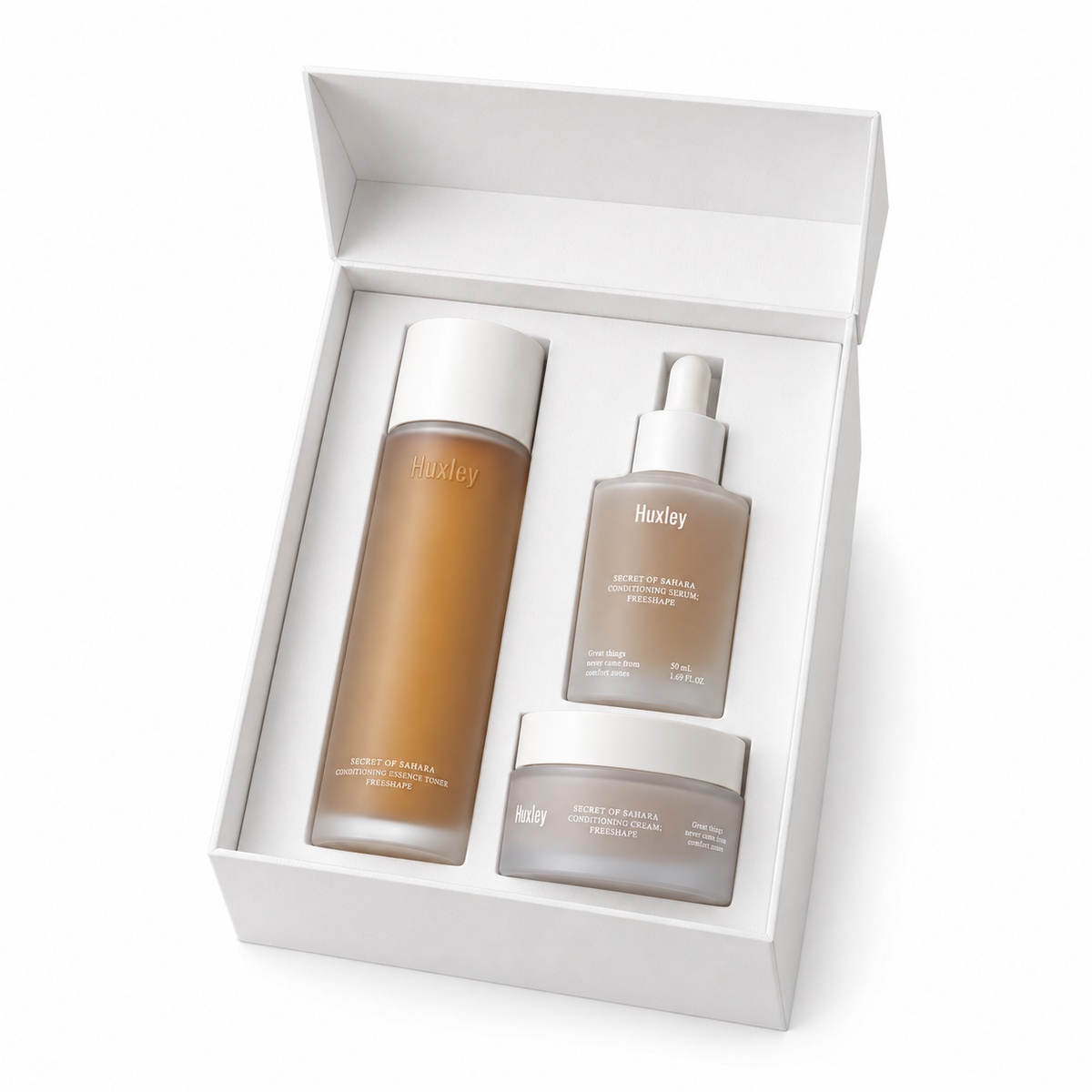 Huxley Core 3 Set — Toner, Serum & Cream